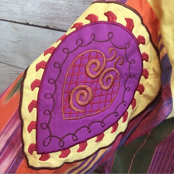 ADAM DOUGLASS ADRIANNA PAPELL BOHO EMBROIDERED BLAZER‎ - Picture 11 of 14